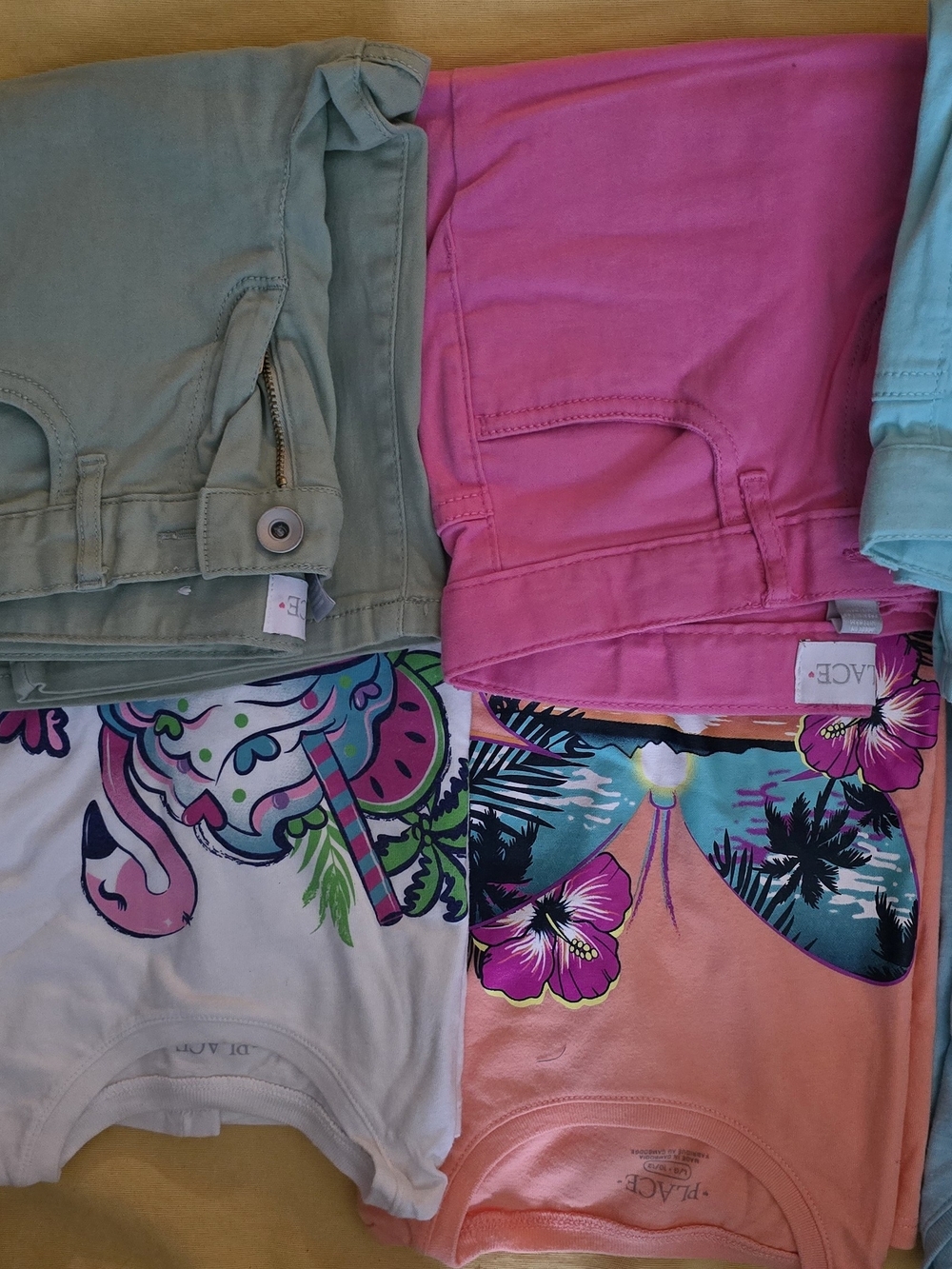 The Children's Place Girls Matching Bermudas Set - Pink, Mint, Coral